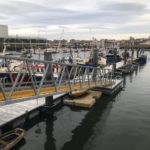 Gangway leading down to a commercial pontoon