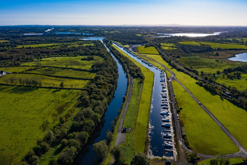Aerial view of 1km pontoon in Albert Marina