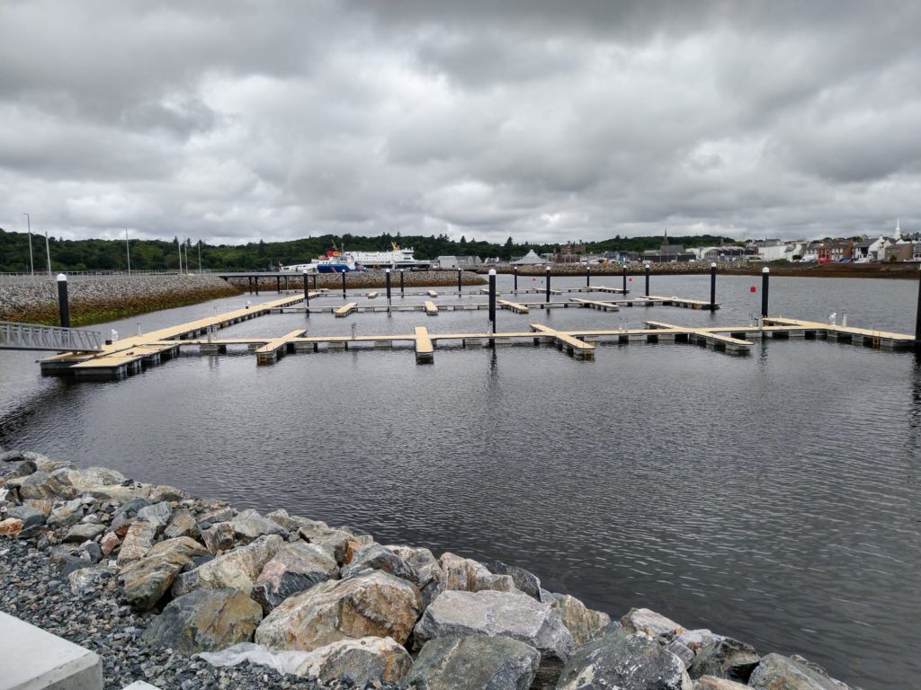 Empty marina pontoon berths