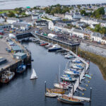Aerial view of Ullapool Harbour in Scotland