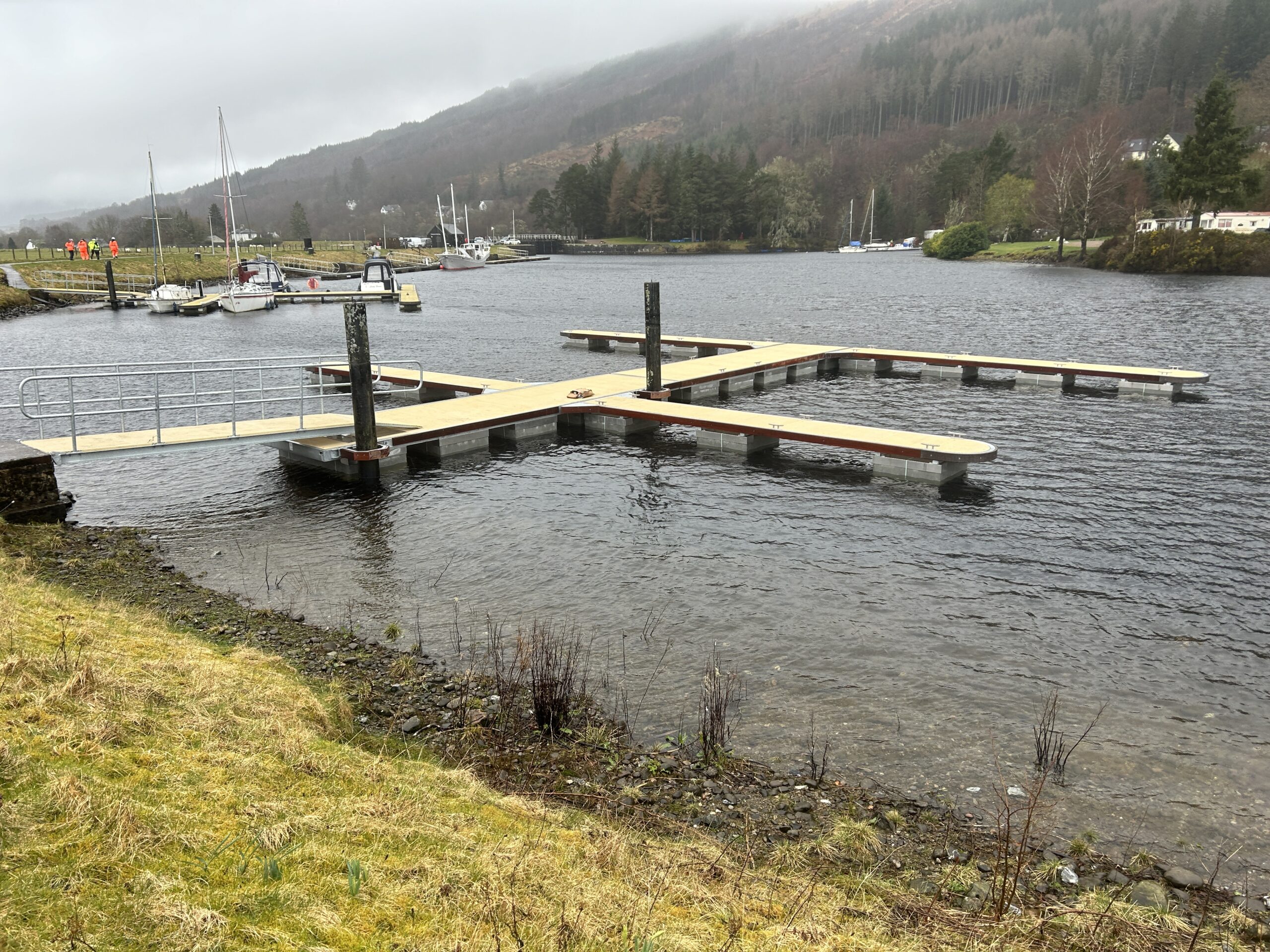 New heavy duty pontoon at Gairlochy marina, Scotland