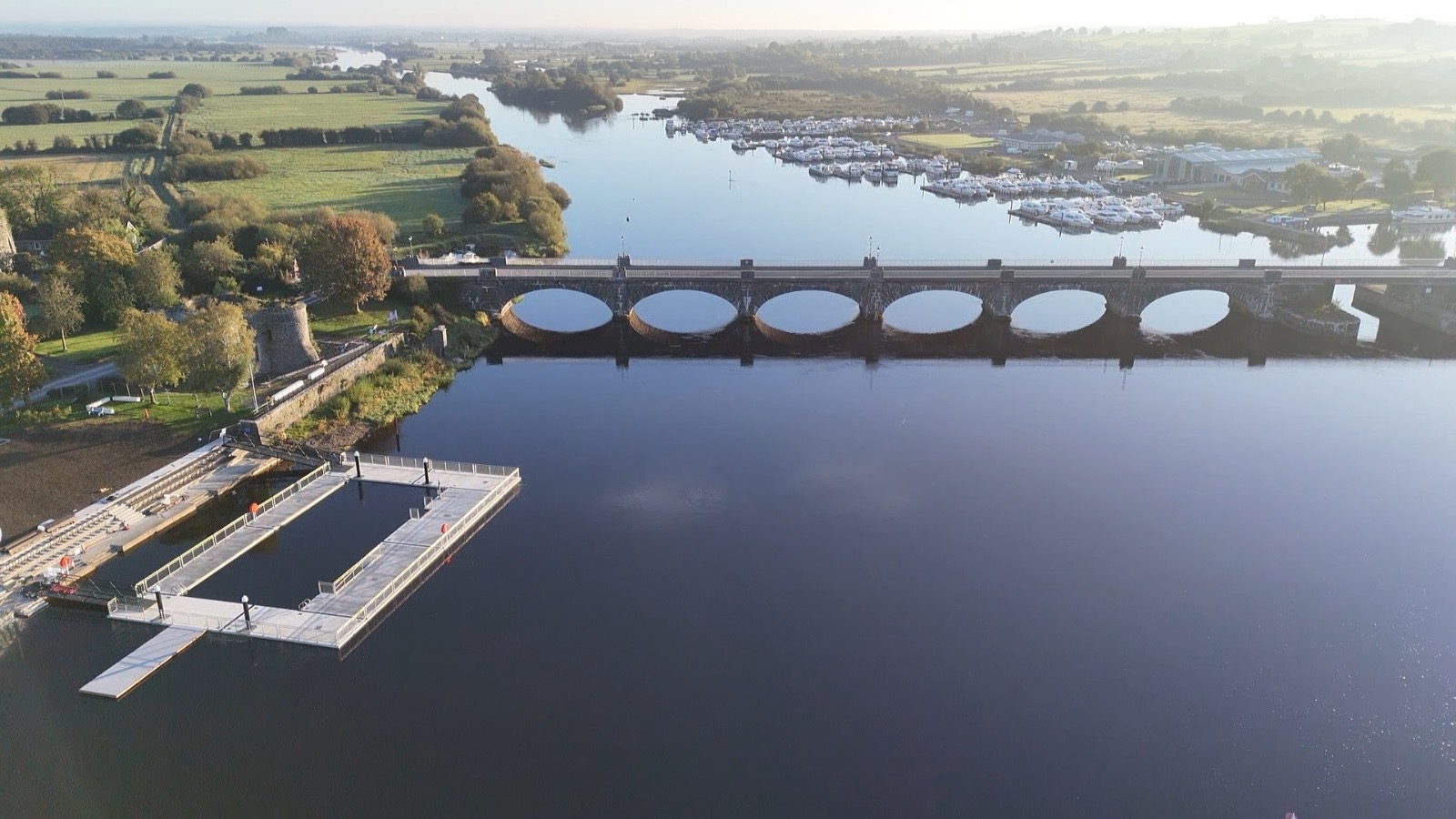 New accessible pontoon at Banagher's open air swimming pool in Ireland